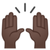 安卓系统里的举起手：深色肤色emoji表情