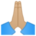 安卓系统里的双手合十、祈祷的手：中等浅肤色emoji表情