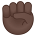 安卓系统里的举起的拳头：黑肤色emoji表情