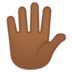 安卓系统里的手指张开的手：中等深色肤色emoji表情