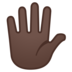安卓系统里的手指张开的手：深色肤色emoji表情