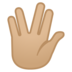 安卓系统里的手指分开的手礼：中等浅肤色emoji表情