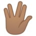 安卓系统里的手指分开的手礼：中等肤色emoji表情