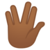 安卓系统里的手指分开的手礼：中黑肤色emoji表情