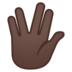 安卓系统里的手指分开的手礼：深色肤色emoji表情