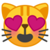 安卓系统里的眼里有爱心的笑脸猫emoji表情