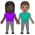 安卓系统里的男女牵手：深色肤色，中等肤色emoji表情