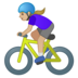 安卓系统里的女子自行车运动：中浅肤色emoji表情