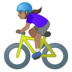 安卓系统里的女子自行车运动：中等肤色emoji表情