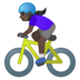 安卓系统里的女子自行车运动：深色肤色emoji表情