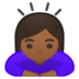 安卓系统里的女性鞠躬：中黑肤色emoji表情