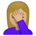 安卓系统里的女性面部按摩：中等浅肤色emoji表情