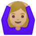 安卓系统里的做“好”手势的女人：中等浅肤色emoji表情