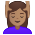 安卓系统里的女性按摩：中等肤色emoji表情