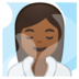 安卓系统里的蒸汽房的女人：中等深色肤色emoji表情