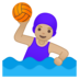 安卓系统里的女子水球：中浅肤色emoji表情
