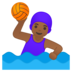 安卓系统里的女子水球：中黑肤色emoji表情