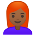 安卓系统里的女性：中黑肤色，红发emoji表情