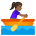 安卓系统里的女子划艇：中等深色肤色emoji表情