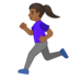 安卓系统里的女子跑步：中黑肤色emoji表情
