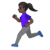 安卓系统里的女子跑步：深色肤色emoji表情
