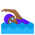 安卓系统里的女子游泳：中黑肤色emoji表情