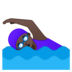 安卓系统里的女子游泳：深色肤色emoji表情