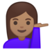 安卓系统里的单手举起的女人：中等肤色emoji表情