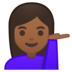 安卓系统里的单手举起的女人：中黑肤色emoji表情