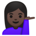 安卓系统里的单手举起的女人：深色肤色emoji表情