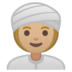 安卓系统里的戴头巾的女人：中等浅肤色emoji表情