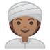 安卓系统里的戴头巾的女人：中等肤色emoji表情