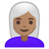 安卓系统里的女性：中等肤色，白发emoji表情