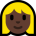 Windows系统里的女：深色肤色，金发emoji表情