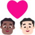 Windows系统里的情侣: 男人男人中等-深肤色较浅肤色emoji表情