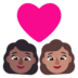 Windows系统里的情侣: 女人女人中等-深肤色中等肤色emoji表情