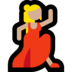 Windows系统里的女子舞蹈：中浅肤色emoji表情