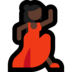Windows系统里的女子舞蹈：深色肤色emoji表情