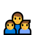 Windows系统里的家庭：男人，男孩，男孩emoji表情