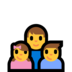 Windows系统里的家庭：男人，女孩，男孩emoji表情