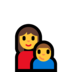 Windows系统里的家庭：女人，男孩emoji表情
