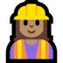Windows系统里的女建筑工人：中等肤色emoji表情