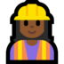 Windows系统里的女建筑工人：中深色肤色emoji表情