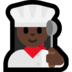 Windows系统里的女厨师：深色肤色emoji表情