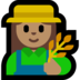 Windows系统里的女农民：中等肤色emoji表情