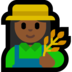 Windows系统里的女农夫：中黑肤色emoji表情