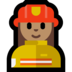 Windows系统里的女消防员：中等肤色emoji表情