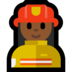 Windows系统里的女消防员：中黑肤色emoji表情