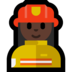 Windows系统里的女消防员：深色肤色emoji表情