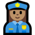 Windows系统里的女警官：中等肤色emoji表情